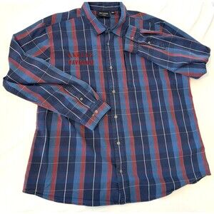 Harley Davidson Mens 3XL Traveler Plaid L/S Metal Snap Shirt Hog Biker EUC HTF